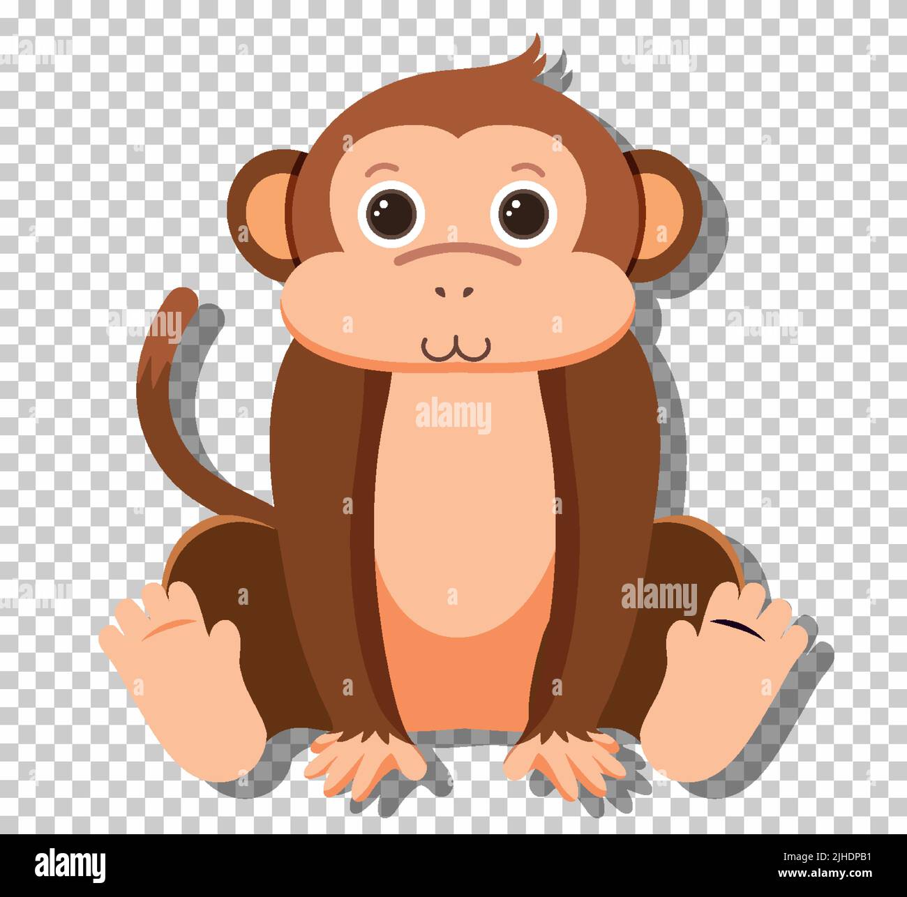 Cute monkey in flat cartoon style illustration Stock Vector Image & Art ...