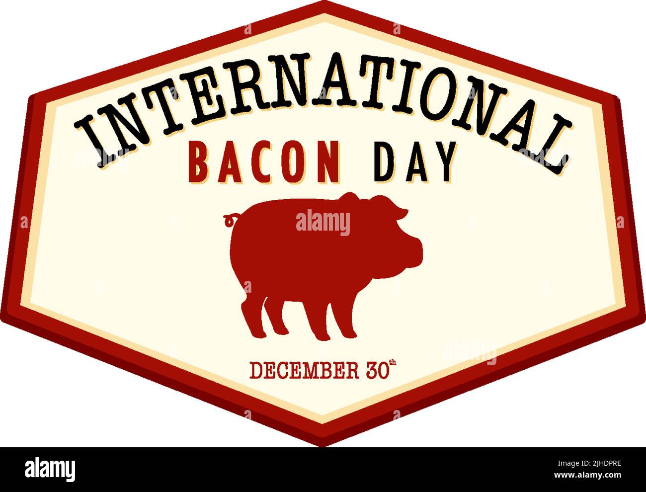 International bacon day logo banner illustration Stock Vector Image