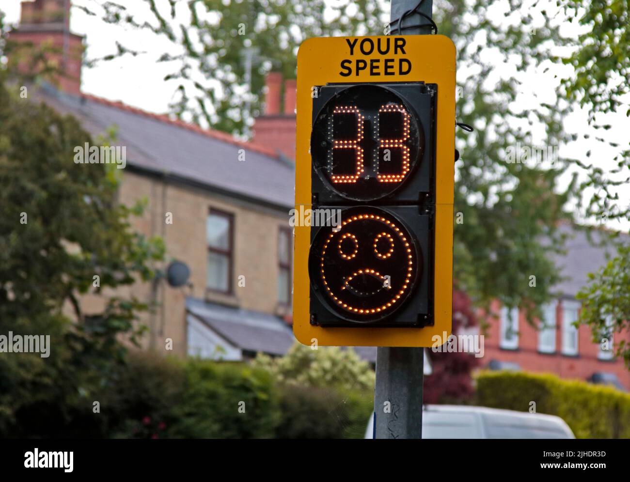 Electronic Speed Monitor, Southsea, Wrexham, Wales Stock Photo