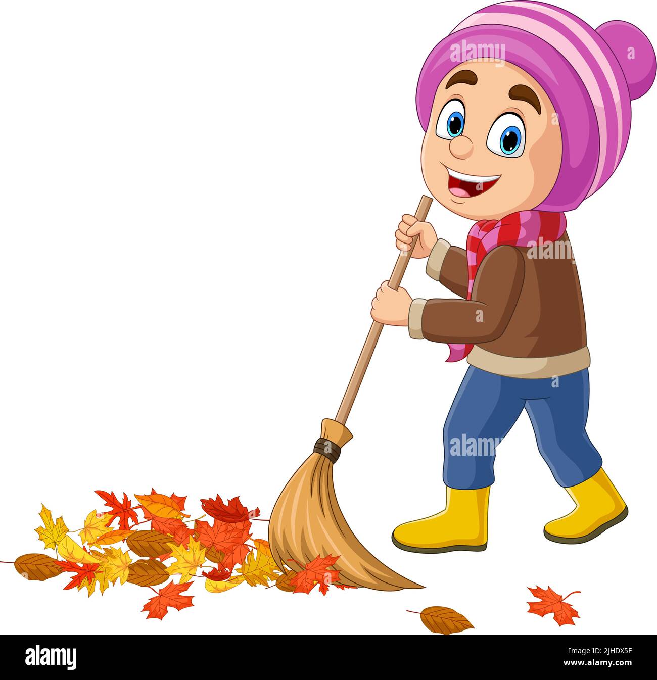 Sweeping leaves Cut Out Stock Images & Pictures - Alamy