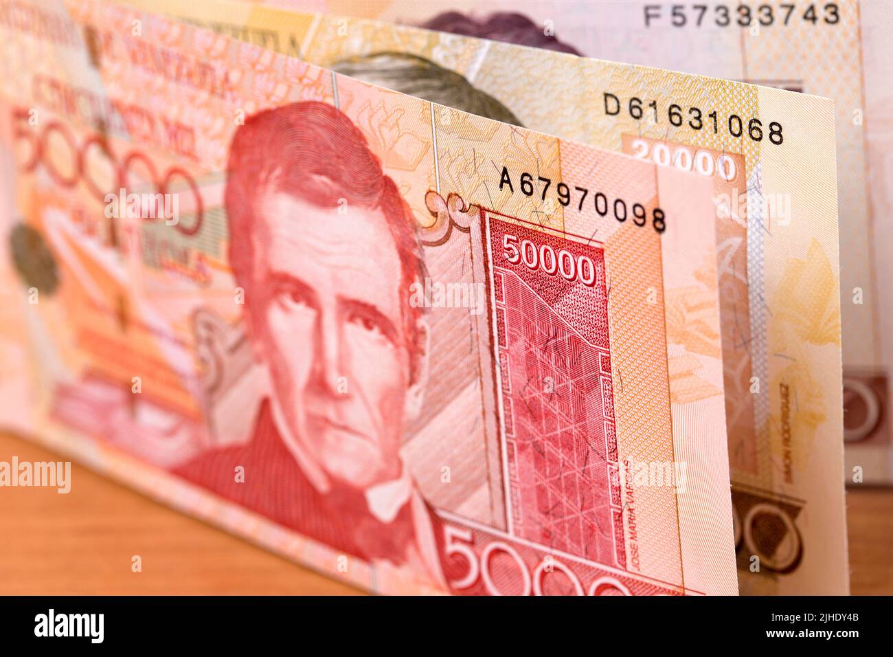 Old Venezuelan money - Bolivar a business background Stock Photo