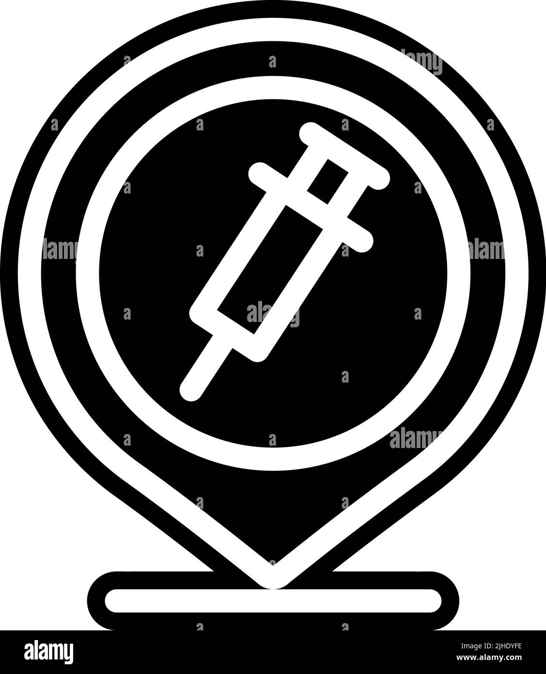 Vaccination location mark . Stock Vector