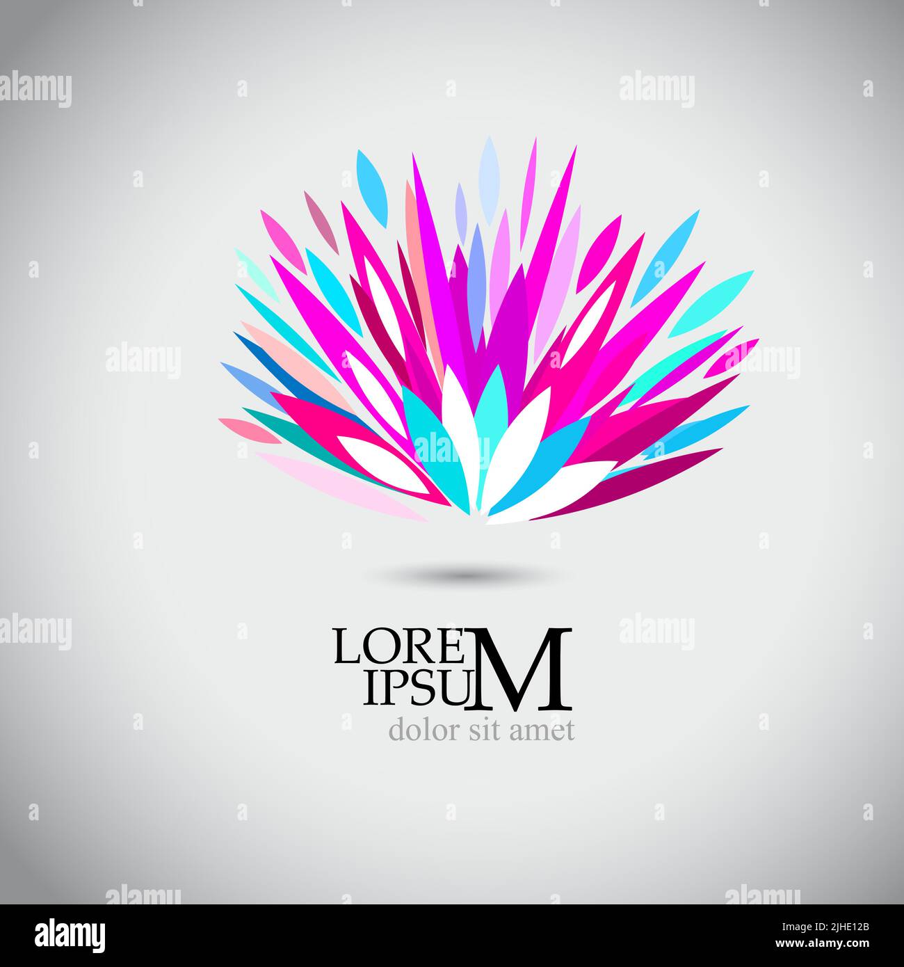Creative abstract vector logo design template. The lotus flower is pink ...