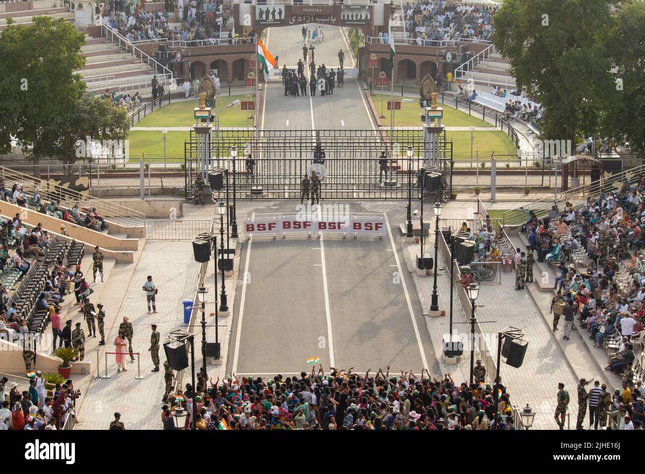 Amritsar, Punjab, India May 20th 2022 Crowd gathered at the attari