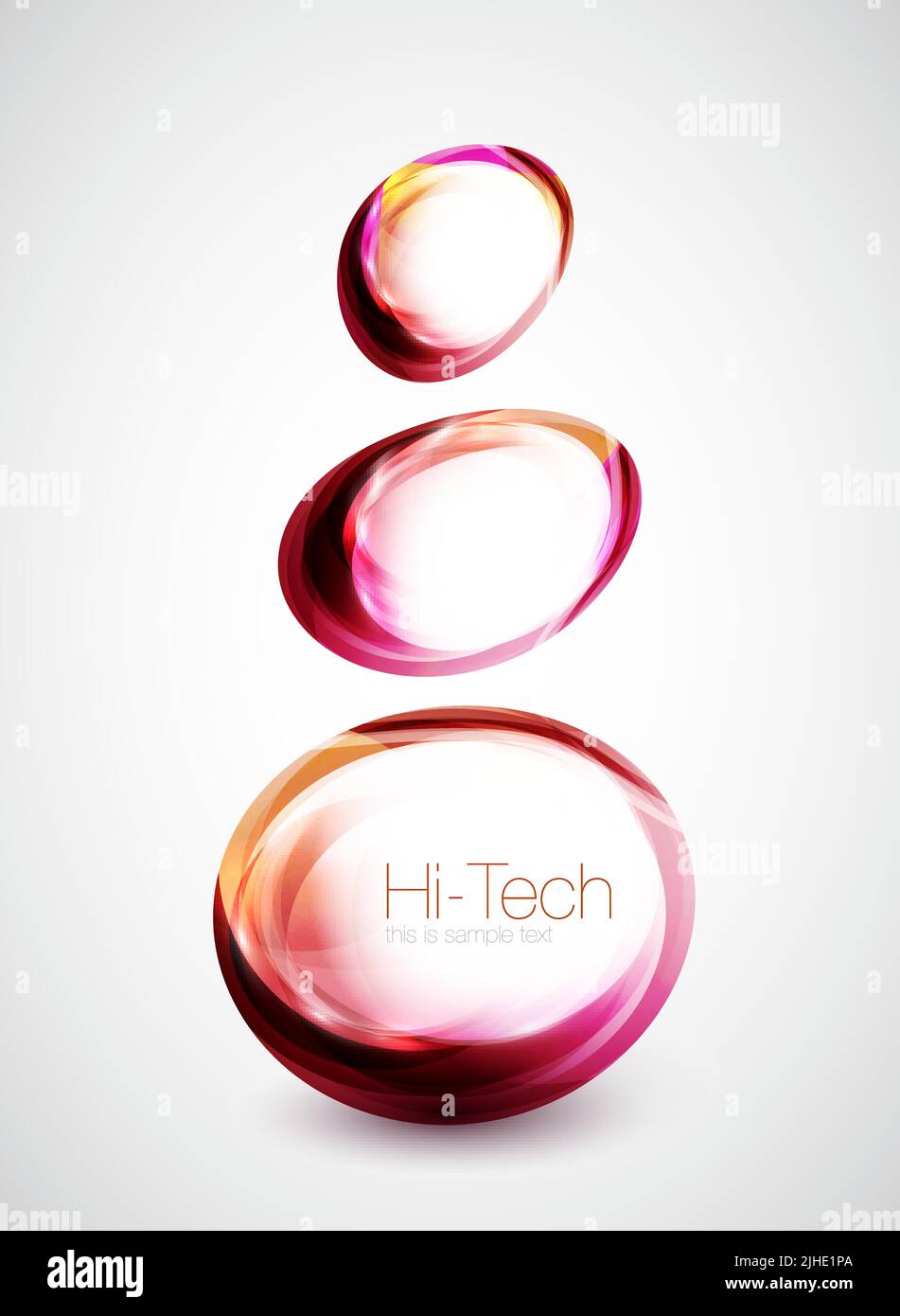 Vector abstract colorful glossy composition with sample text Stock Vector