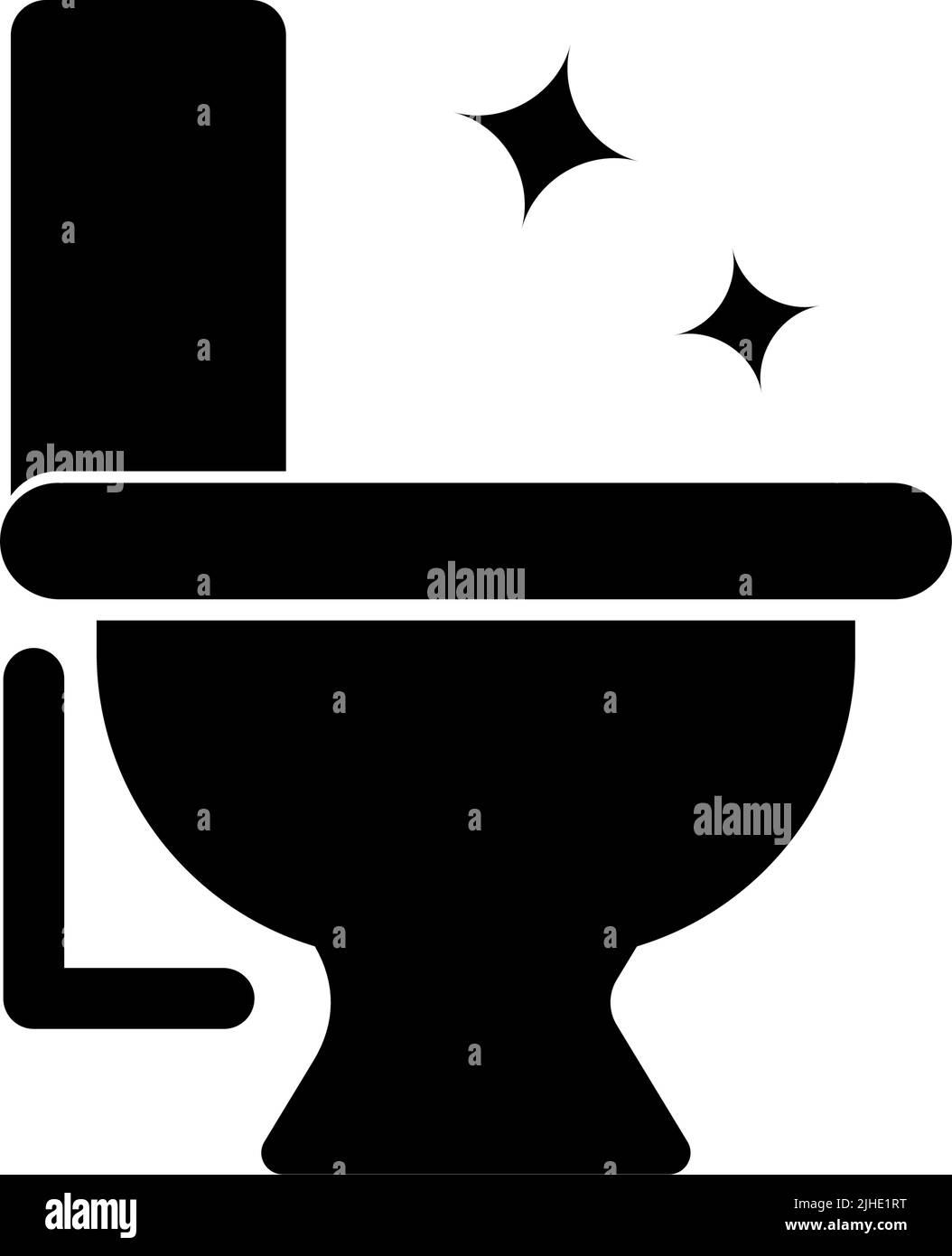 Toilet silhouette icon after cleaning. Clean toilet. Editable vector. Stock Vector