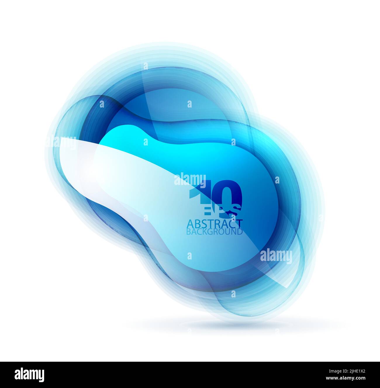 Vector abstract blue shape isolated on white with sample text Stock ...