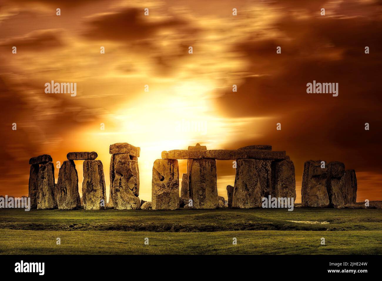 United Kingdom England Stonehenge neolotic site between tra il 3100 B.C. e il 1600 B.C. Stock Photo