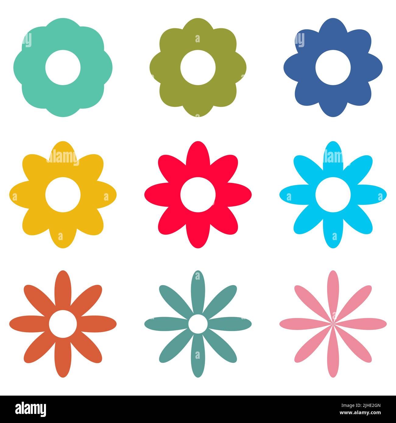 Flowers icons set isolated on white background. Vector illustration Stock Vector Image & Art Alamy