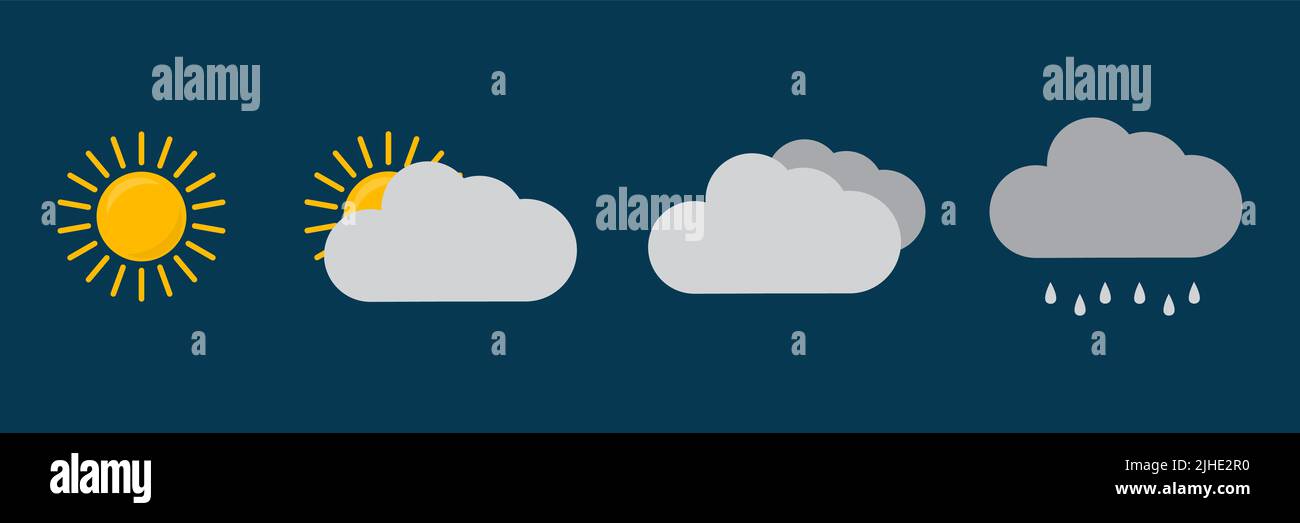Set of weather vector icons. Vector illustration Stock Vector Image ...