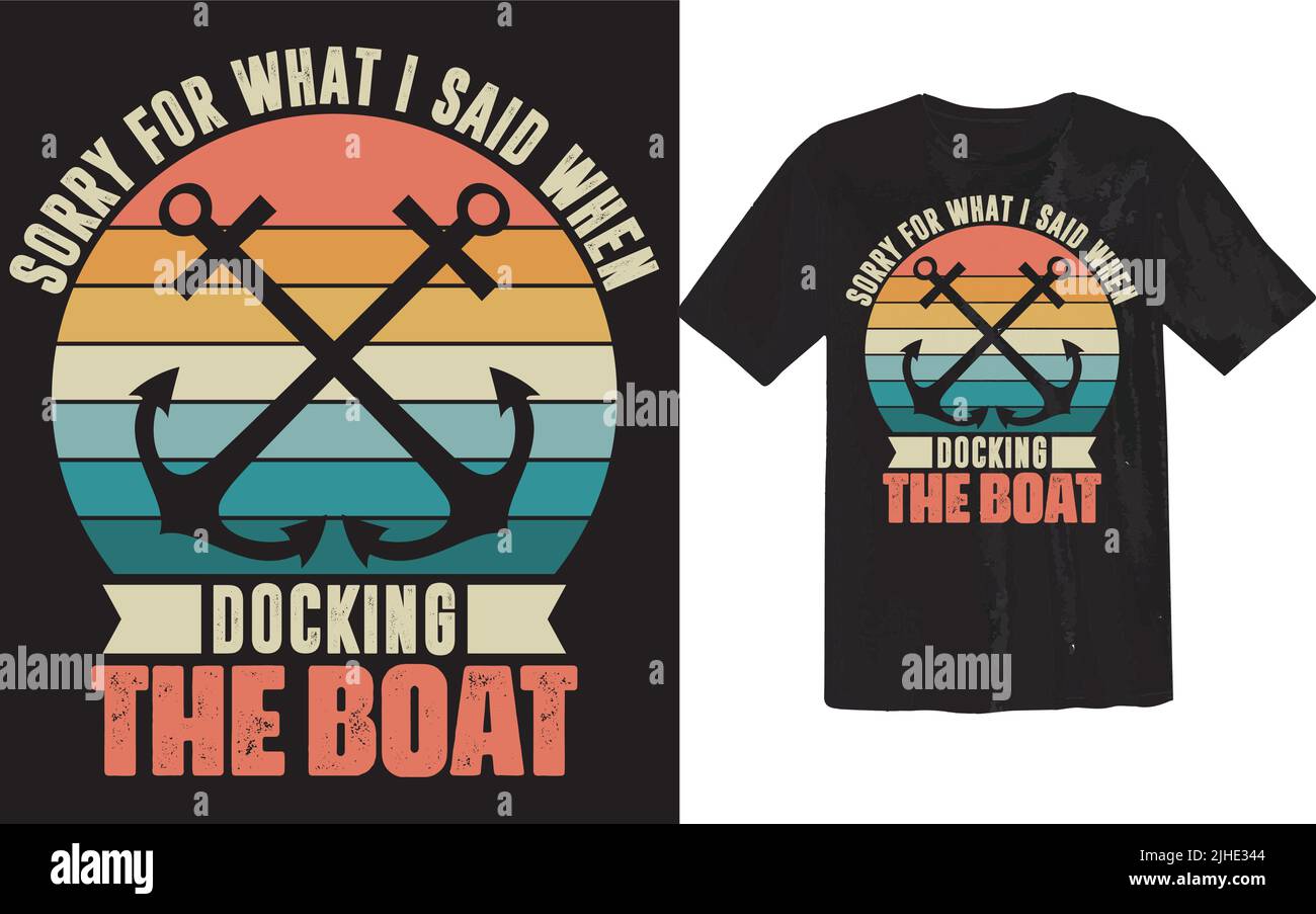 A vector illustration of a T-shirt with an anchor graphic design on it Stock Vector