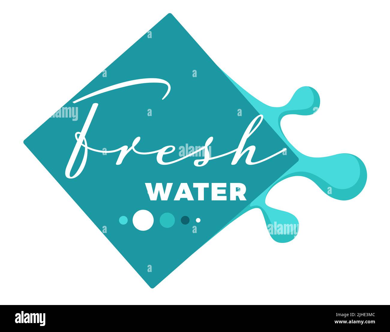 Water splashes and text samples logos and emblems set vector isolated Stock Vector