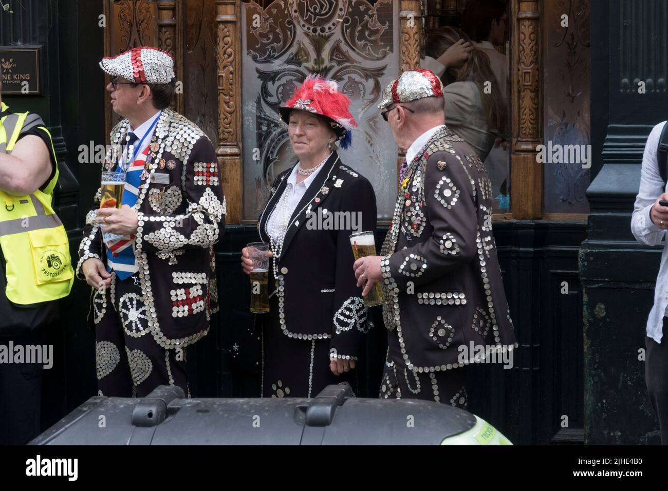 Pearly Kings and Queens celebrating the Queens Jubilee London 2022 Stock Photo