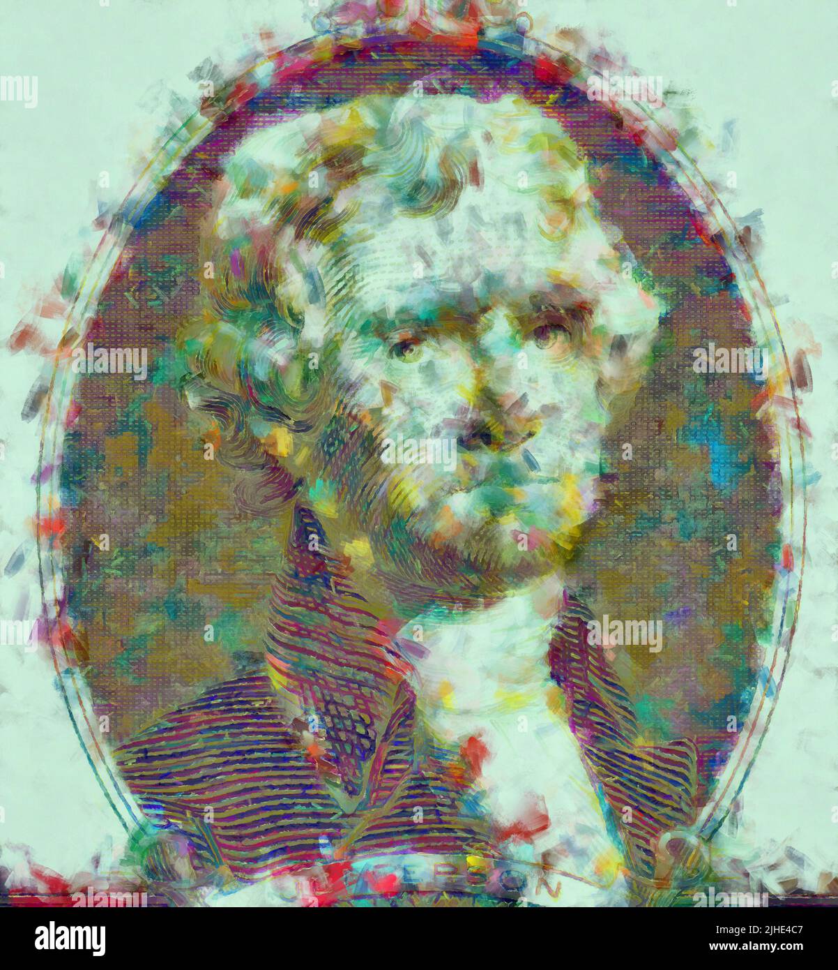 Portrait Thomas Jefferson, 17431826, American statesman, one of the