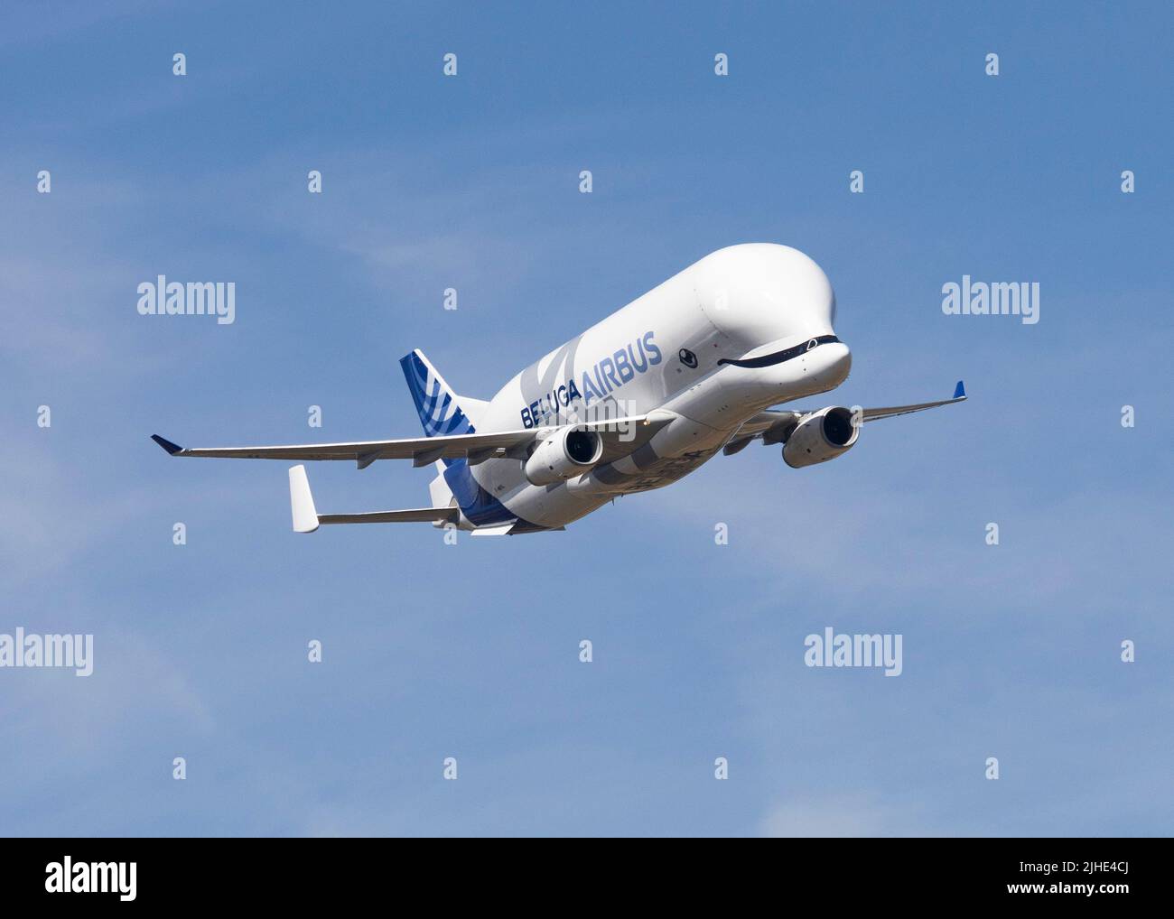 Airbus A330-743L known as the Beluga XL flying at the 2022 Royal International Air Tattoo Stock Photo