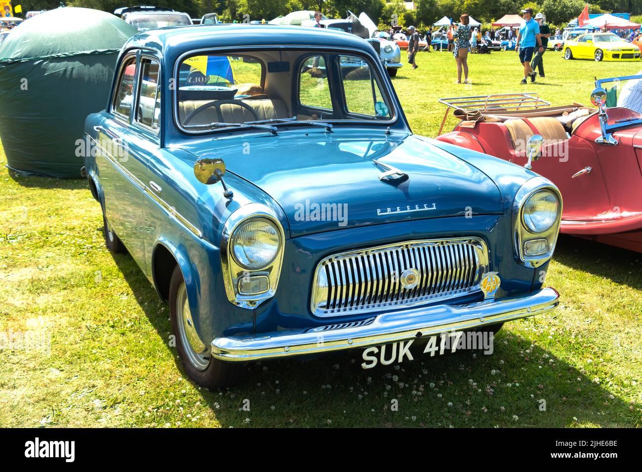 vintage 1950s blue Ford Prefect Stock Photo Alamy