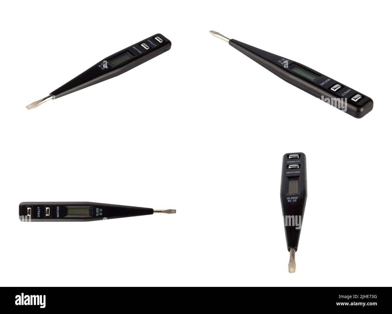 Measured power screwdriver set isolated on white background. Stock Photo