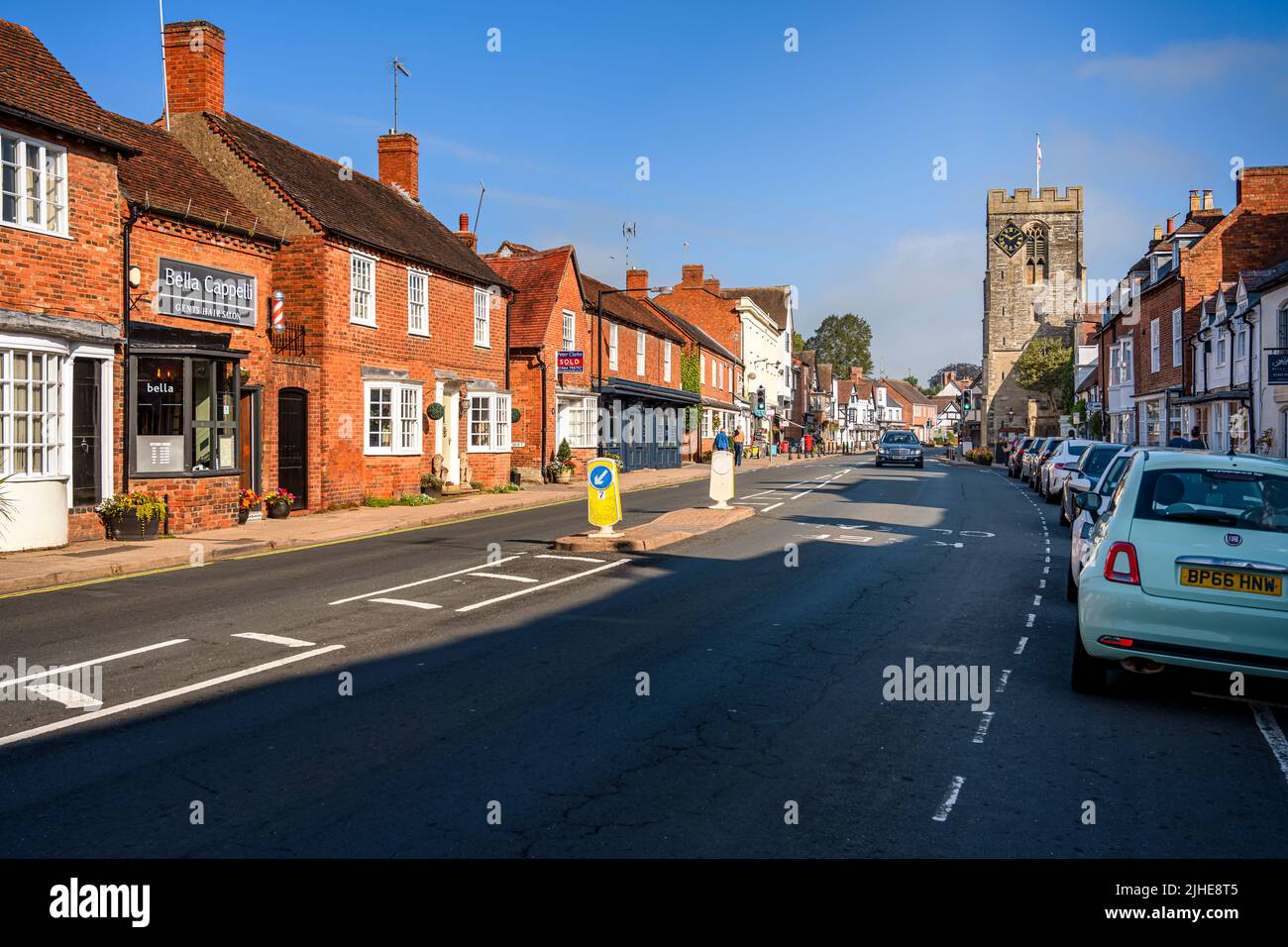 St John the Baptist Church clock tower high street Henley in Arden Warwickshire England UK Stock Photo
