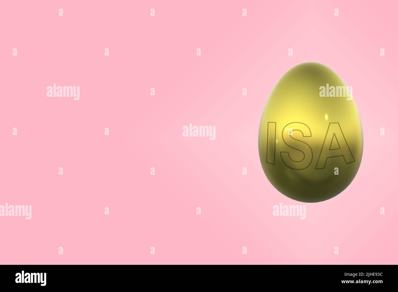 Large gold golden egg eggs savings investments pension pot nest egg concept stamped embossed ISA Stock Photo