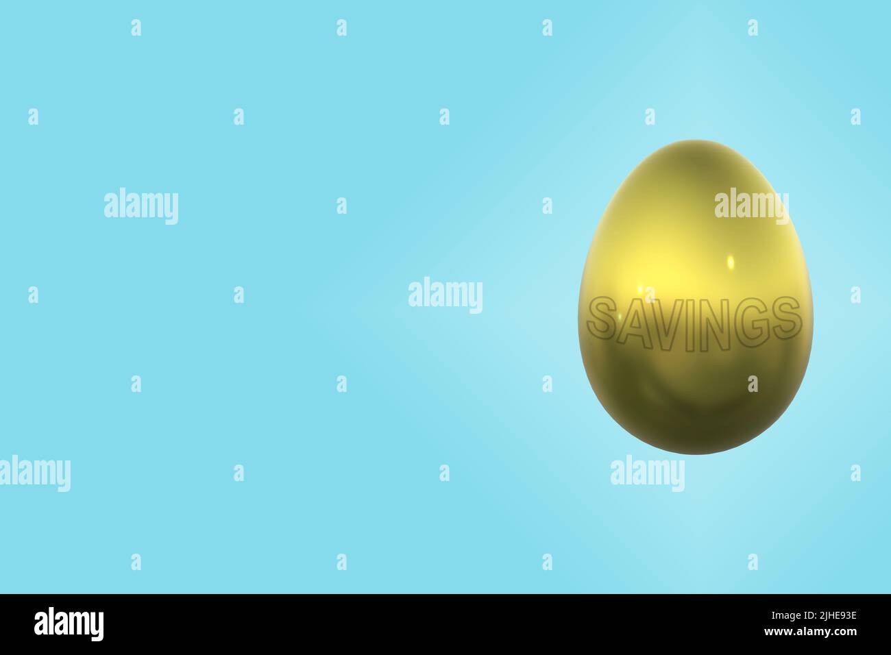 Large gold golden egg eggs savings investments pension pot nest egg concept stamped embossed savings Stock Photo