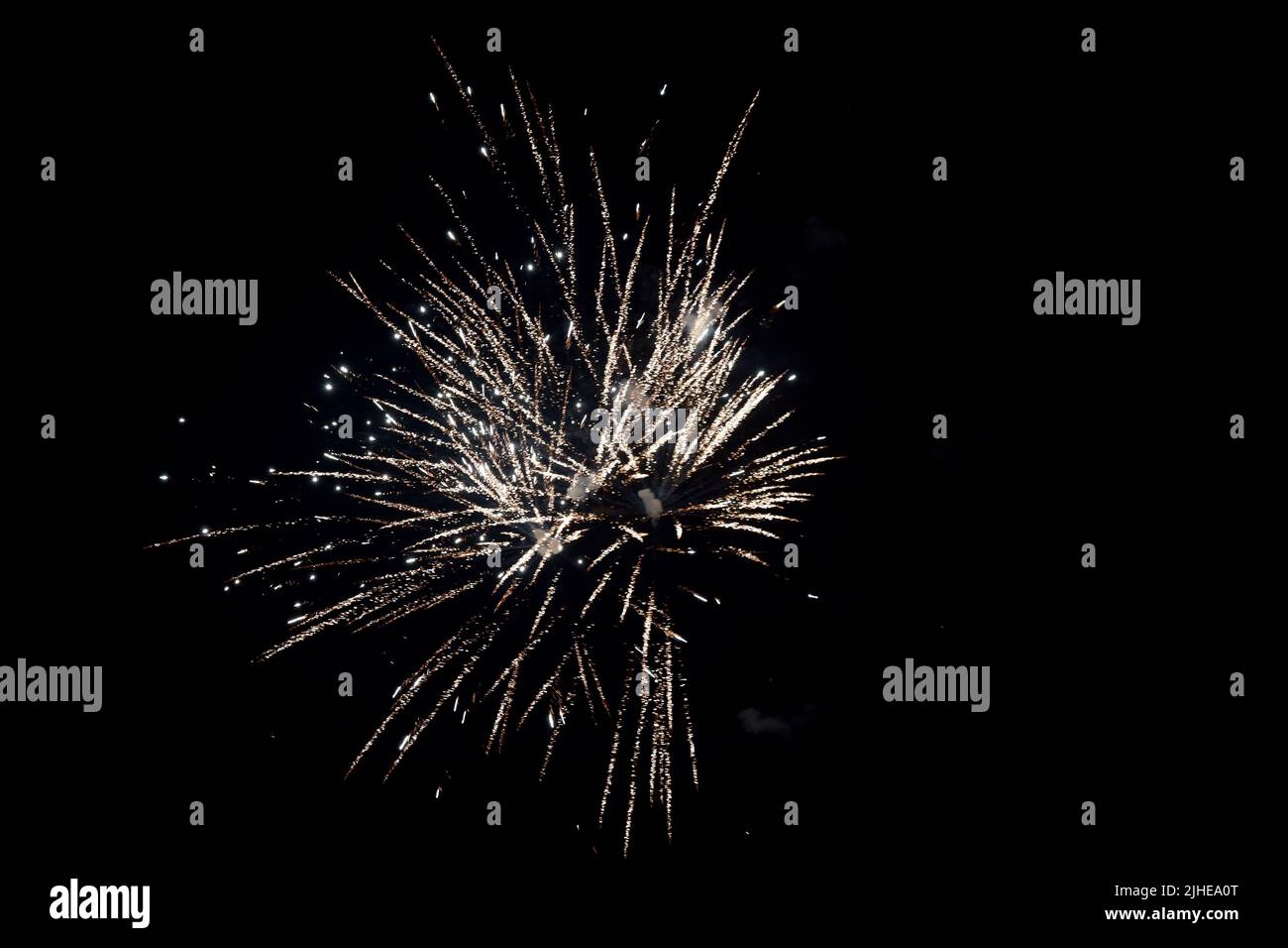 Fireworks at Grinzane castle, Italy. Fireworks seem to be astronomic images Stock Photo