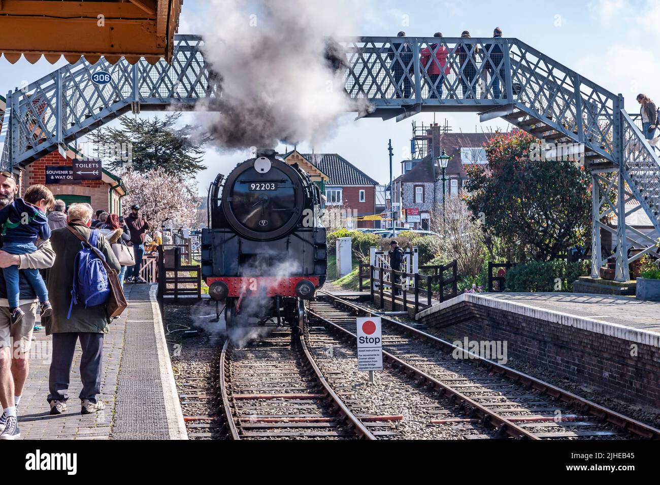 Sheringham, BR-9F-92203 ‘Black Prince’ locamotive North Norfolk Railway – The Poppy Line, East Anglia, England, UK Stock Photo