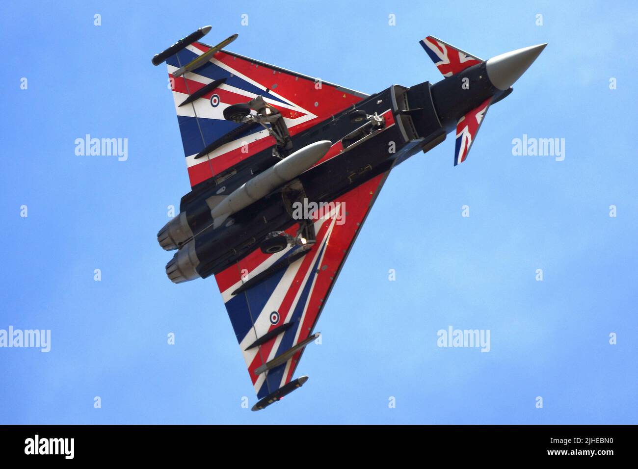 ROYAL AIR FORCE TYPHOON DISPLAY AIRCRAFT FOR 2022 SEASON. Stock Photo