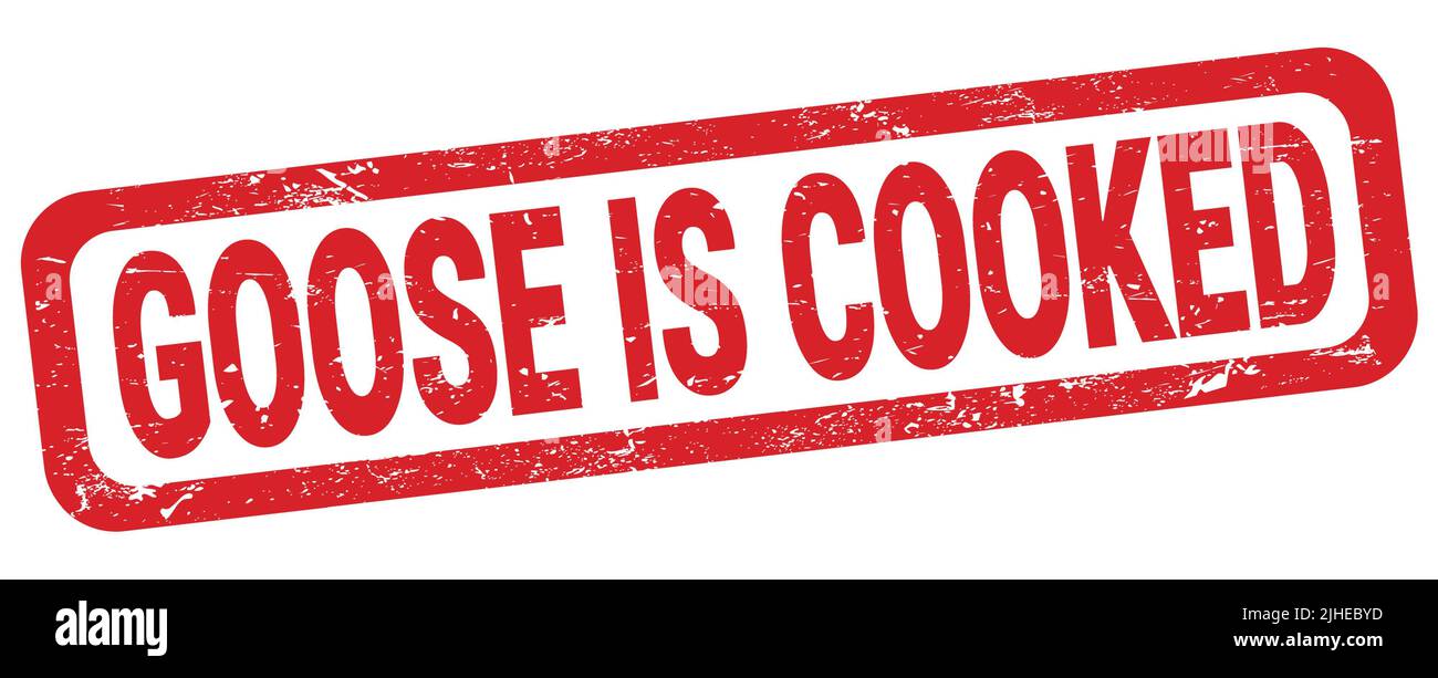 GOOSE IS COOKED text written on red rectangle stamp sign. Stock Photo