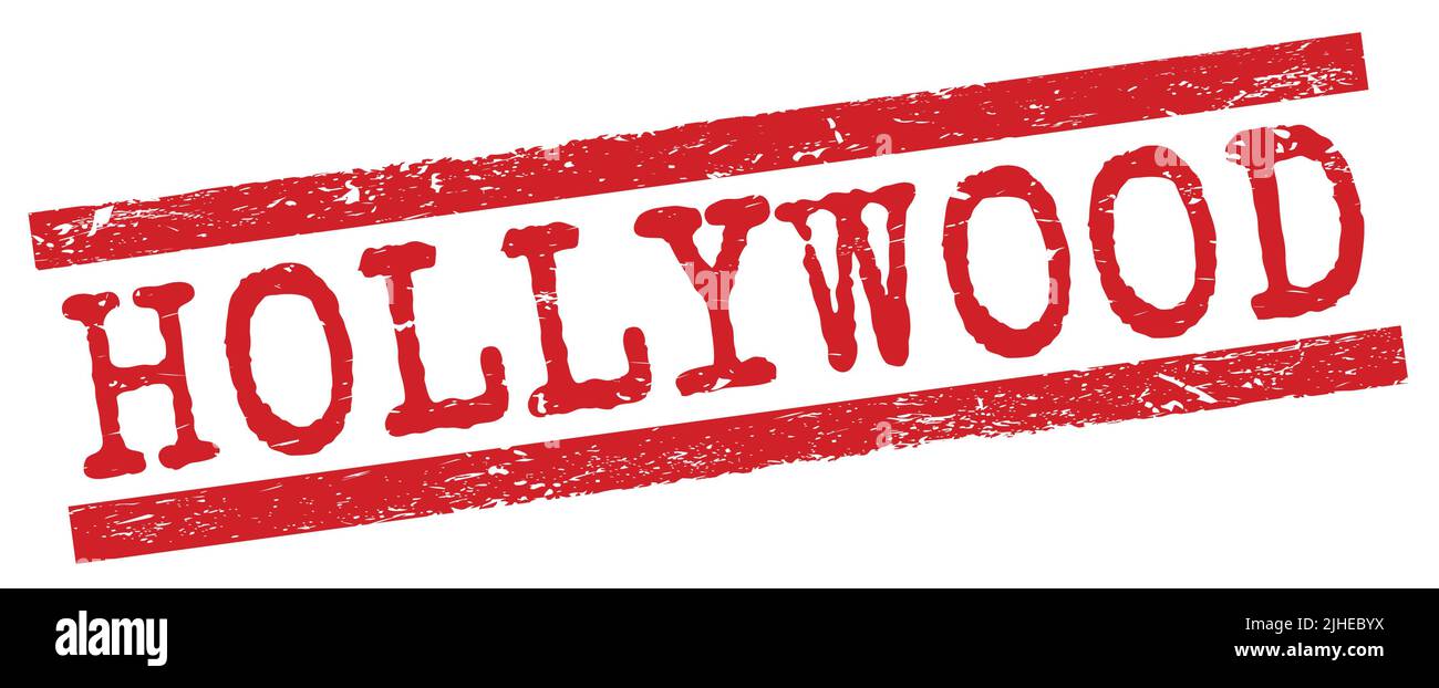 HOLLYWOOD text written on red grungy lines stamp sign Stock Photo Alamy