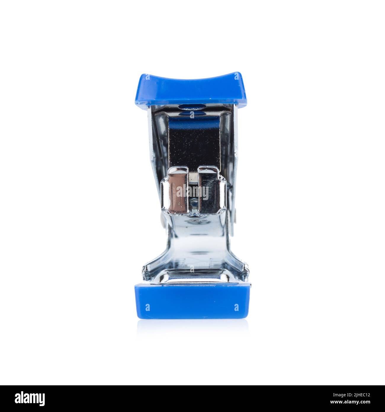 stapler steel color blue isolated on white background Stock Photo - Alamy