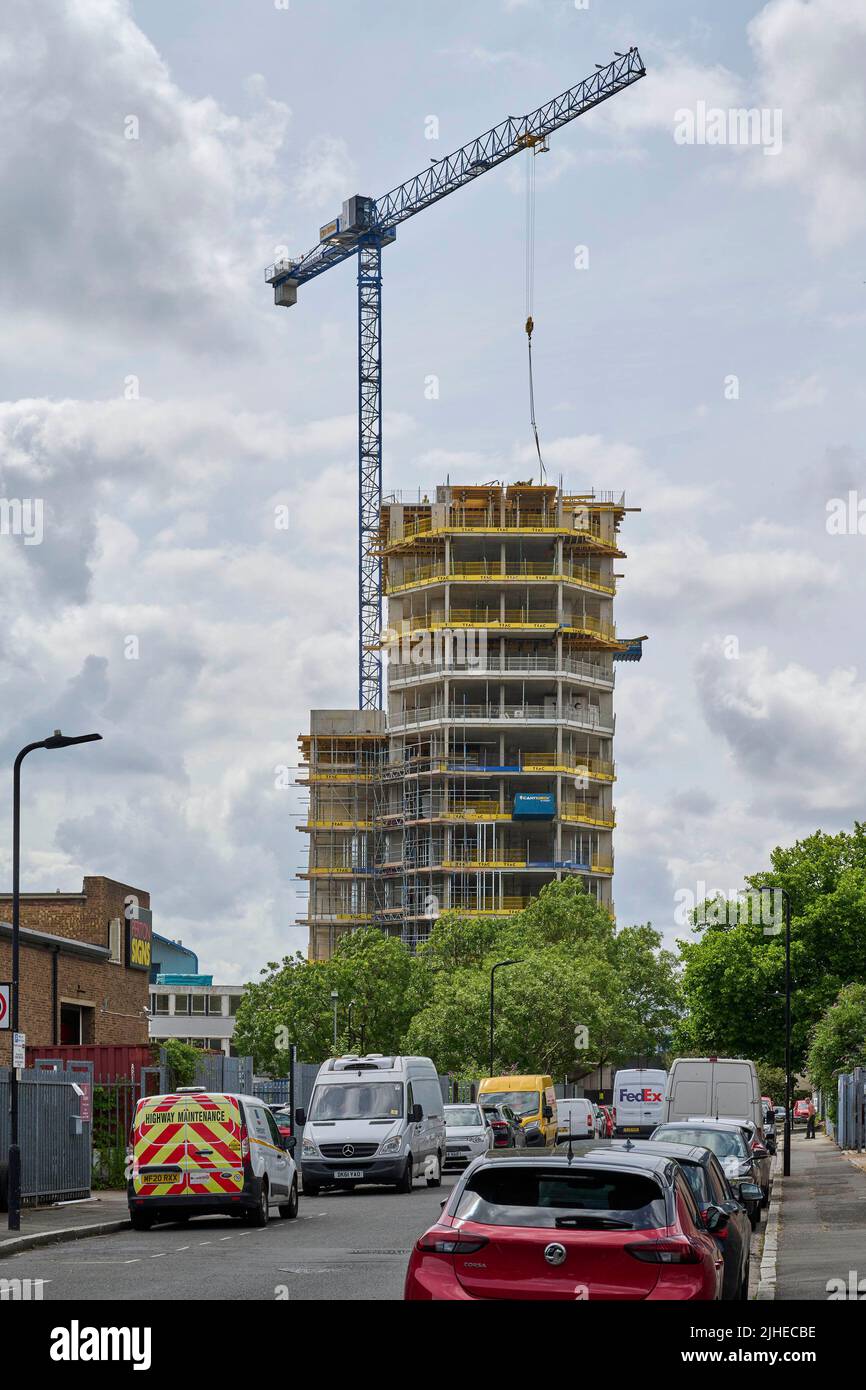 Apartment tower block being built at Acton, West London, UK Stock Photo