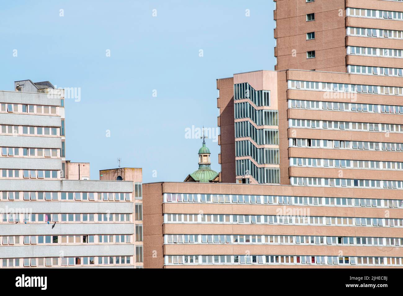 A view towards the Victoria Centre flats, captured. for the roof of the