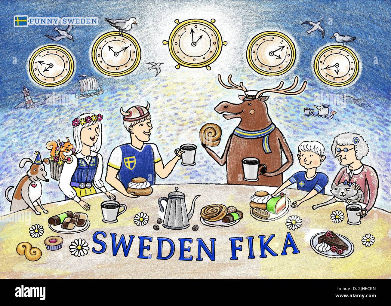 Swedish fika Stock Photo