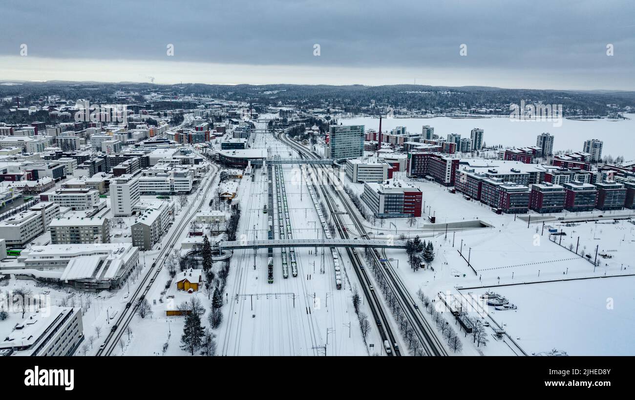 Aerial view railway in center hi-res stock photography and images - Alamy