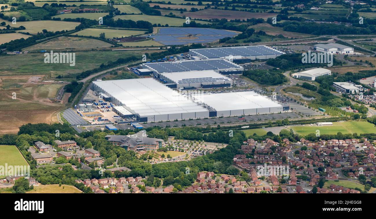 Jaguar Landrover engine plant, Wolverhampton, West Midlands Uk, shot from the air Stock Photo