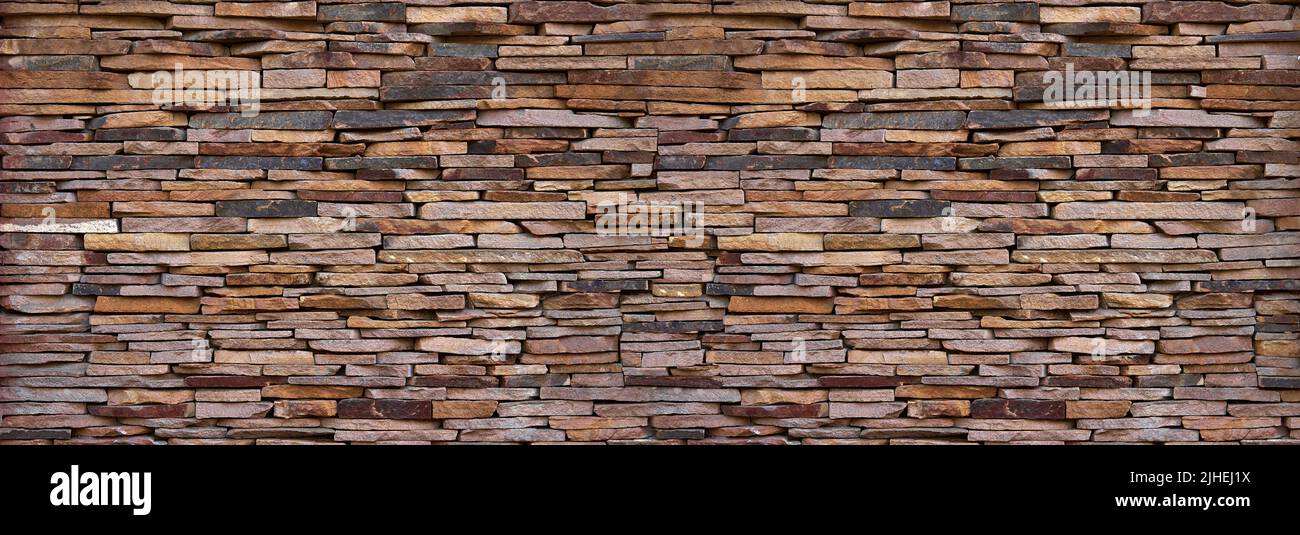 panoramic slab granite background, slate stone wall Stock Photo