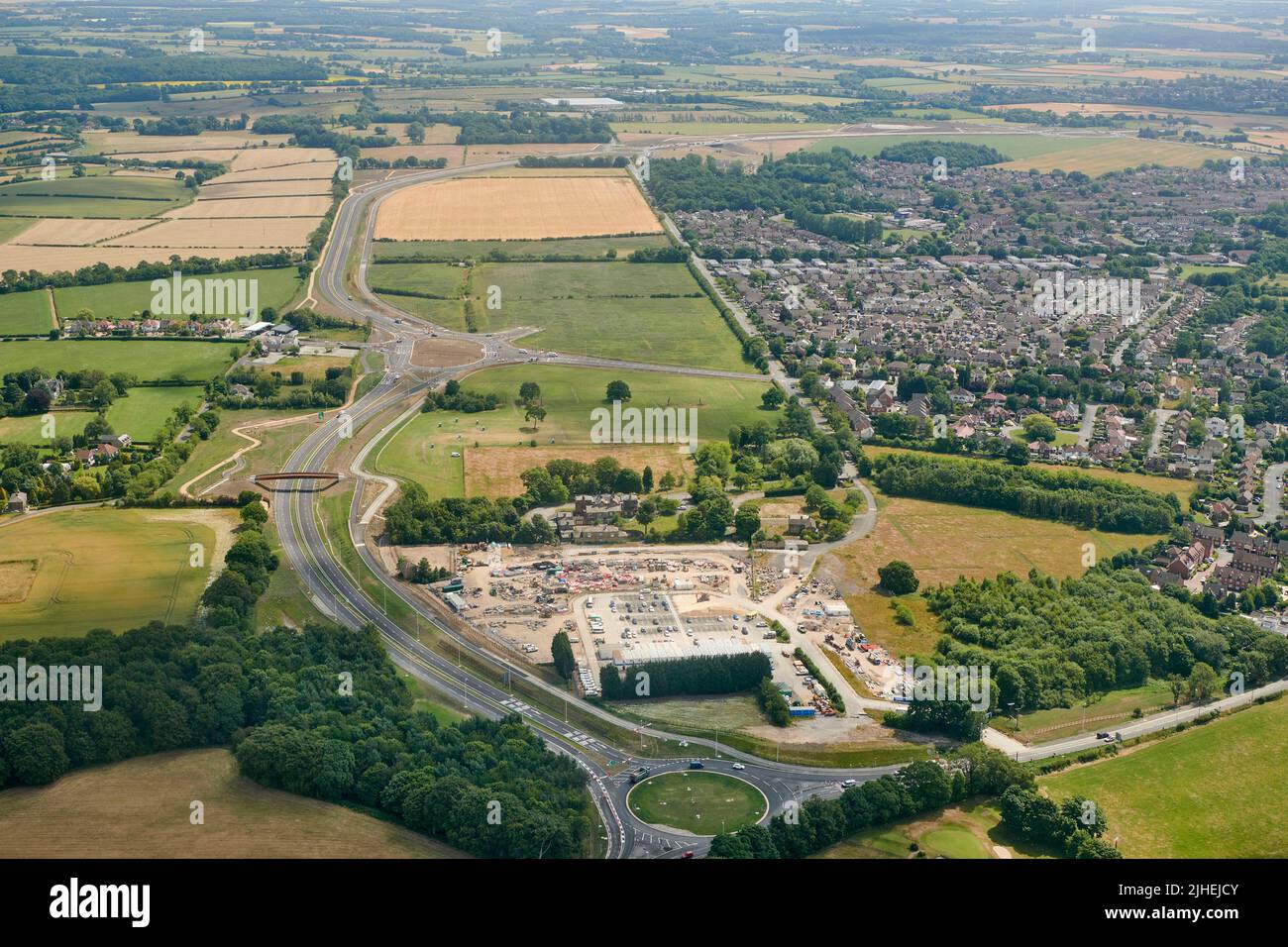an aerial view of the new East leeds Relief Road, West Yorkshire, Northern England, UK Stock Photo