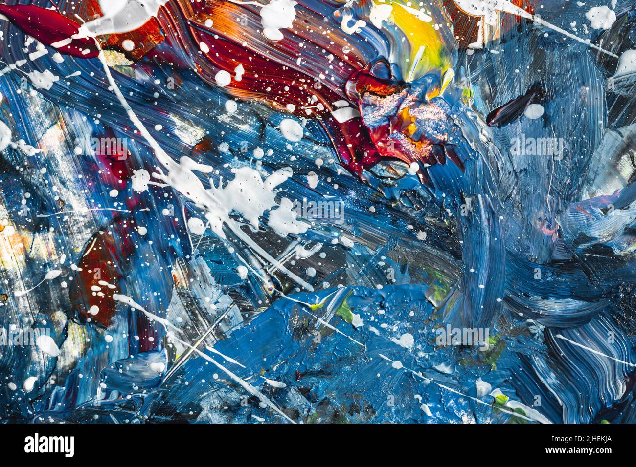 Deep blue ocean Abstract Painting Background, Thick paint texture ...