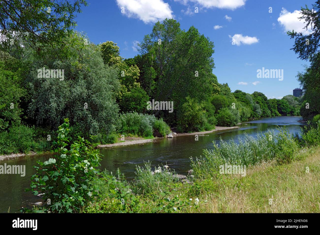 River Taff, Pontcanna Fields, Cardiff, Wales. Stock Photo
