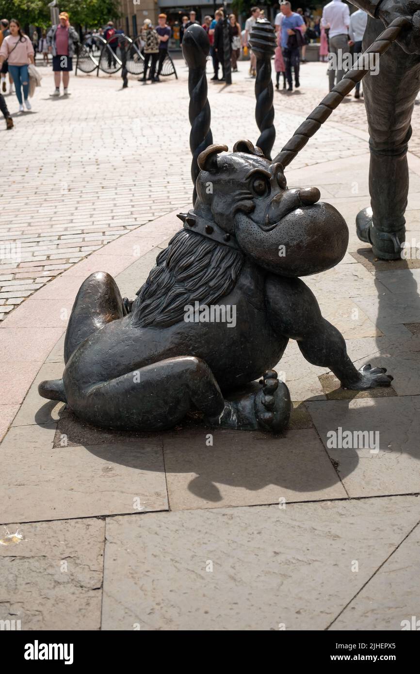 Dundee, Scotland, UK June 23 2022. Statue of Desperate Dan’s dog or