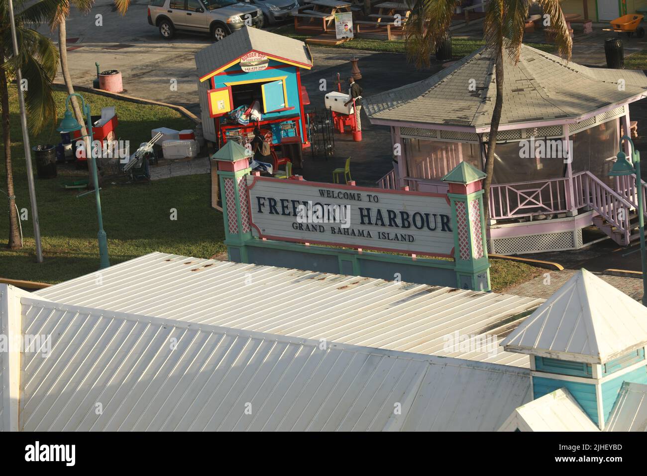 Aerial view of Freeport Port Lucaya on Grand Bahama Island Stock Photo Alamy
