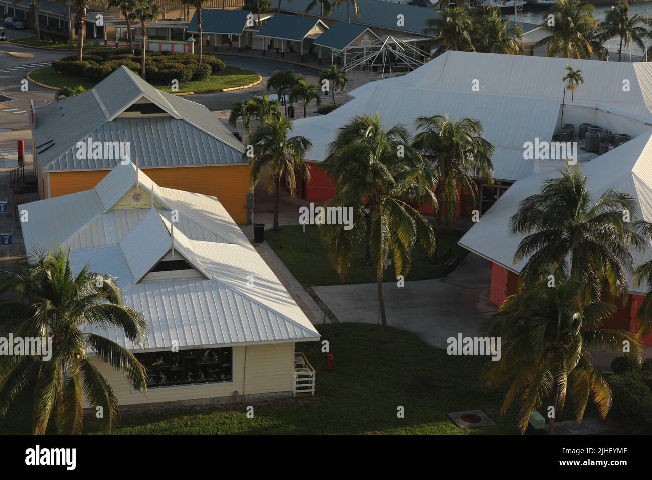 Aerial view of Freeport Port Lucaya on Grand Bahama Island Stock Photo