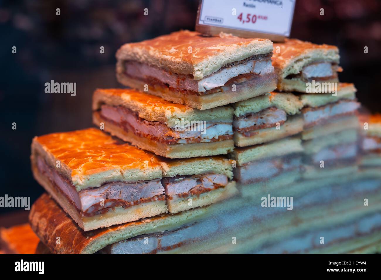 Traditional Spanish meat pie Hornazo Stock Photo Alamy