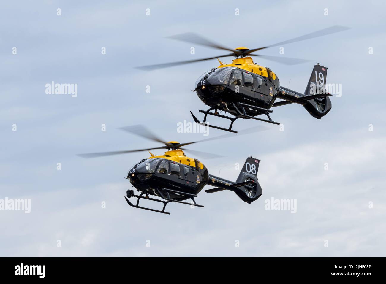 Airbus Helicopters H135 - Juno HT1 from the RAF No. 1 Flying Training School arriving at RAF Fairford for RIAT 2022 Stock Photo