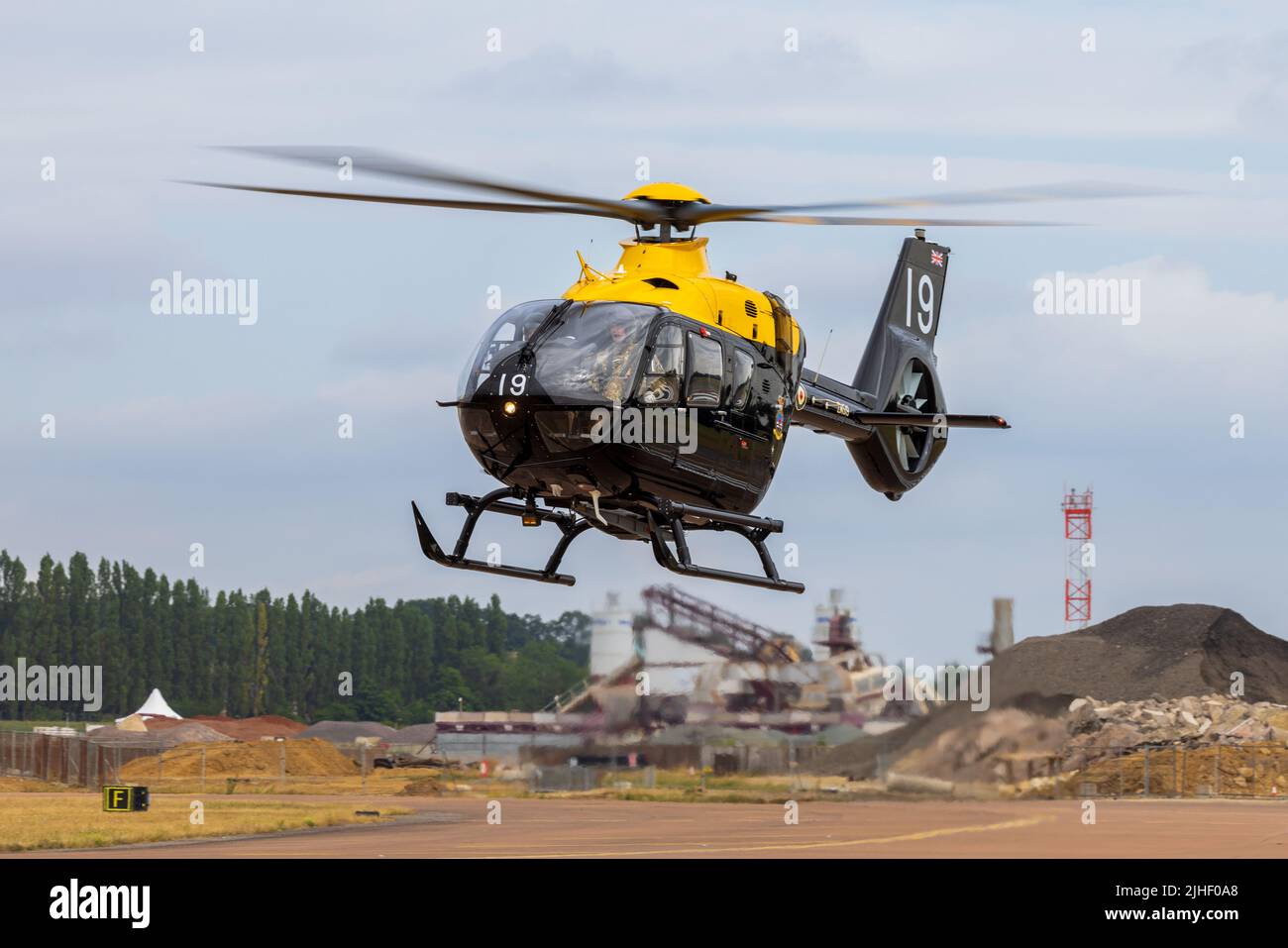 Airbus Helicopters H135 - Juno HT1 from the RAF No. 1 Flying Training School arriving at RAF Fairford for RIAT 2022 Stock Photo