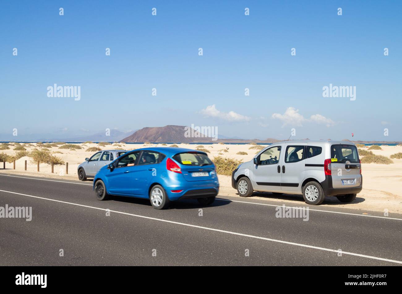 Hire, rental cars on Fuerteventura, Canary Islands, Spain Stock Photo