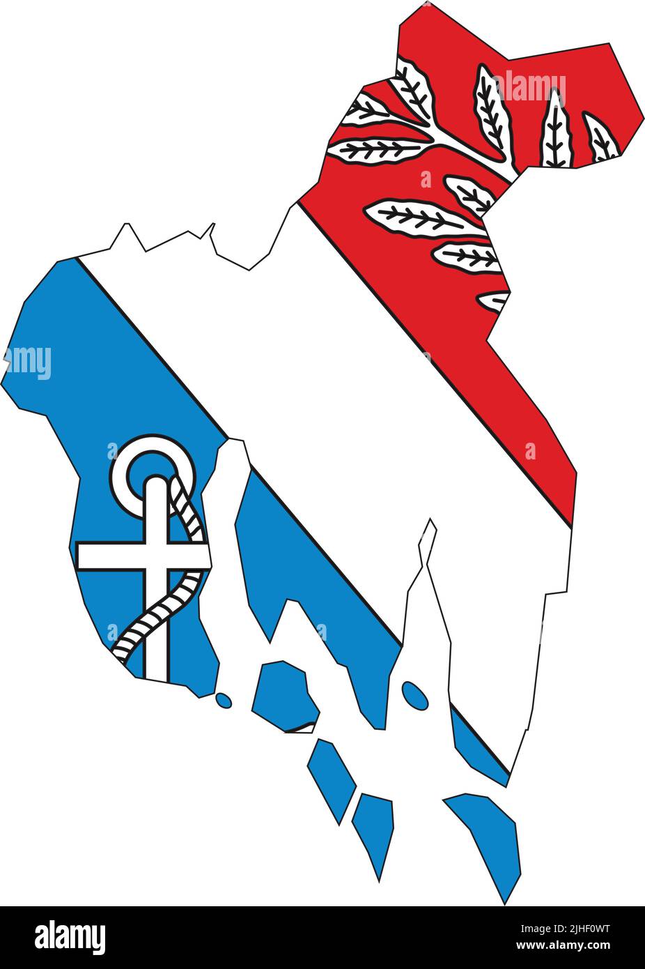 Flag map of PORSGRUNN, NORWAY Stock Vector
