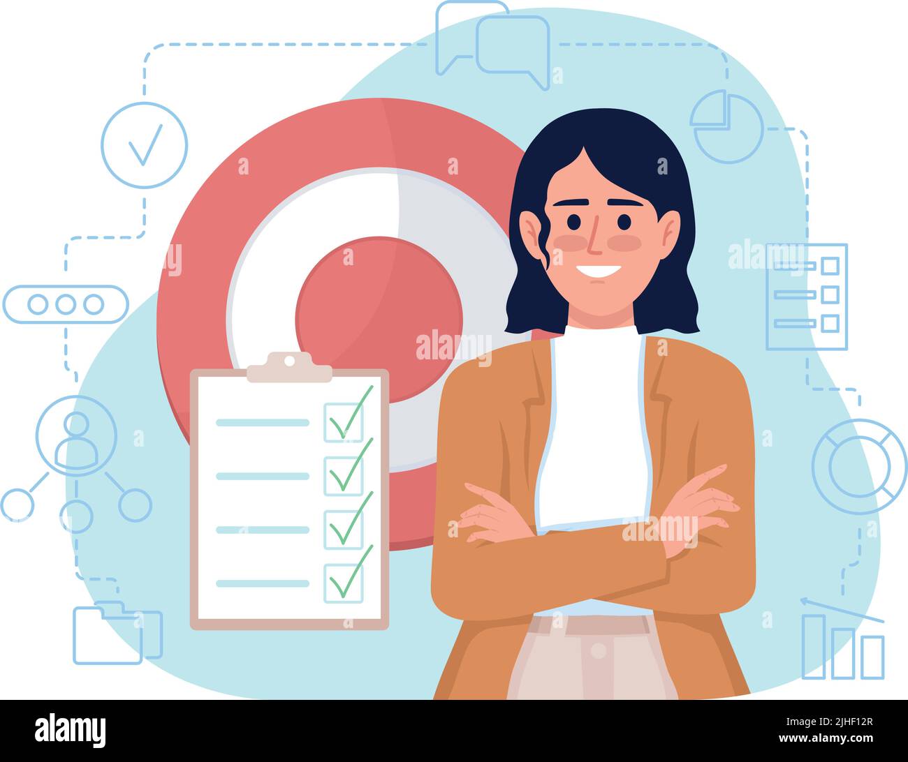 Setting goals 2D vector isolated illustration Stock Vector Image & Art ...