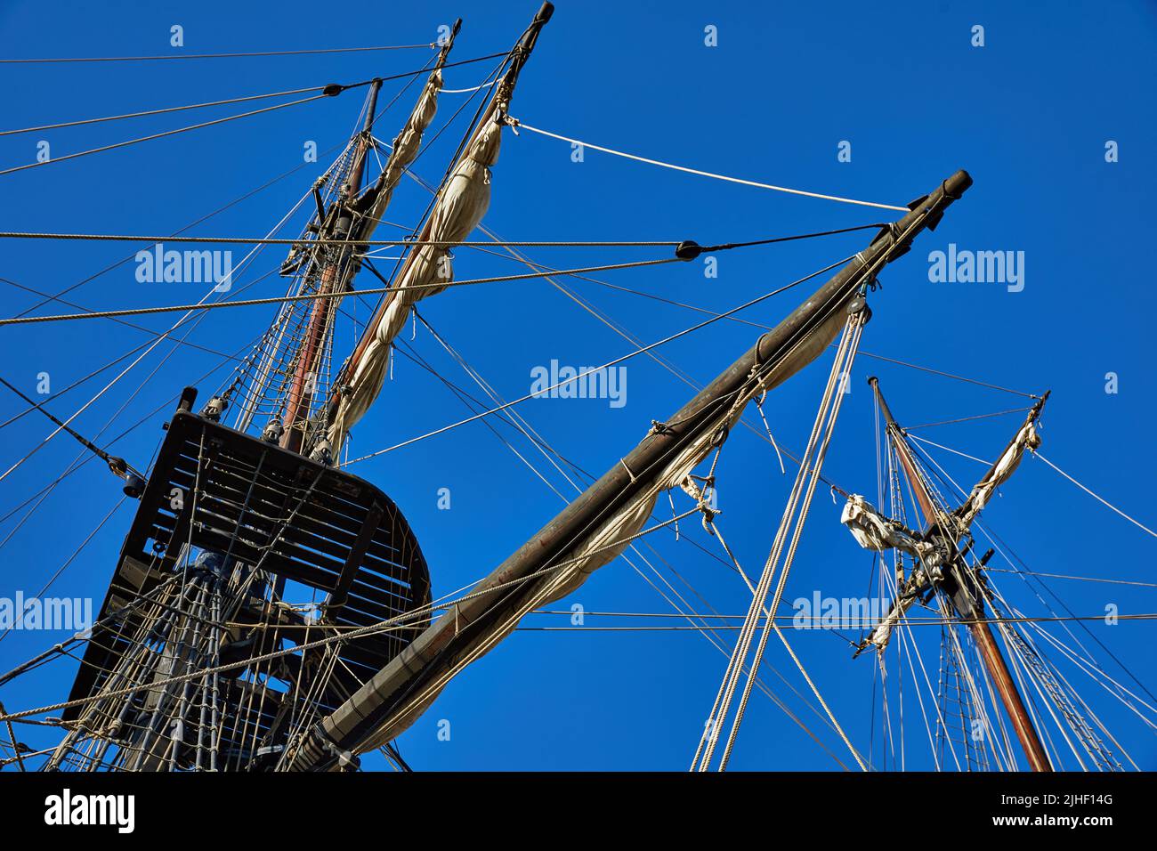 Abtract image of square rigged mast and rigging Stock Photo