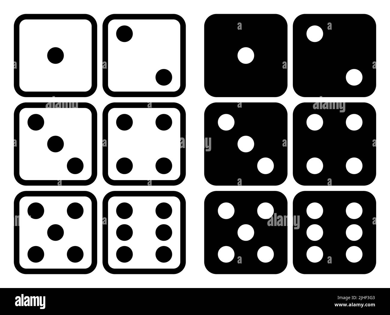 Game dice set isolated on white background. Set of dice in flat and